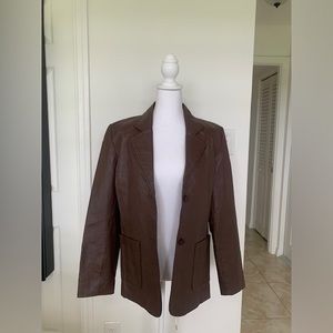 Pre-owned MetroStyle Brown Leather Jacket Women’s Size 8